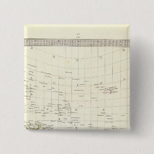 Bóton Quadrado 5.08cm Mundo, projeto gnomônico III Polinésia