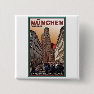Bóton Quadrado 5.08cm Munich - Frauenkirche