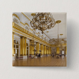 Bóton Quadrado 5.08cm Museu Hermitage, Sala 191, O Grande Salão