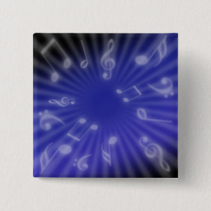 Bóton Quadrado 5.08cm Música azul