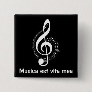 Bóton Quadrado 5.08cm Música é a minha vida Música é a minha vida Nota C