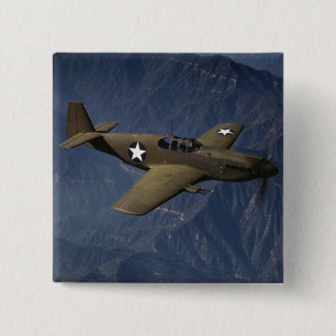 Bóton Quadrado 5.08cm Mustang P-51 em vôo, 1942