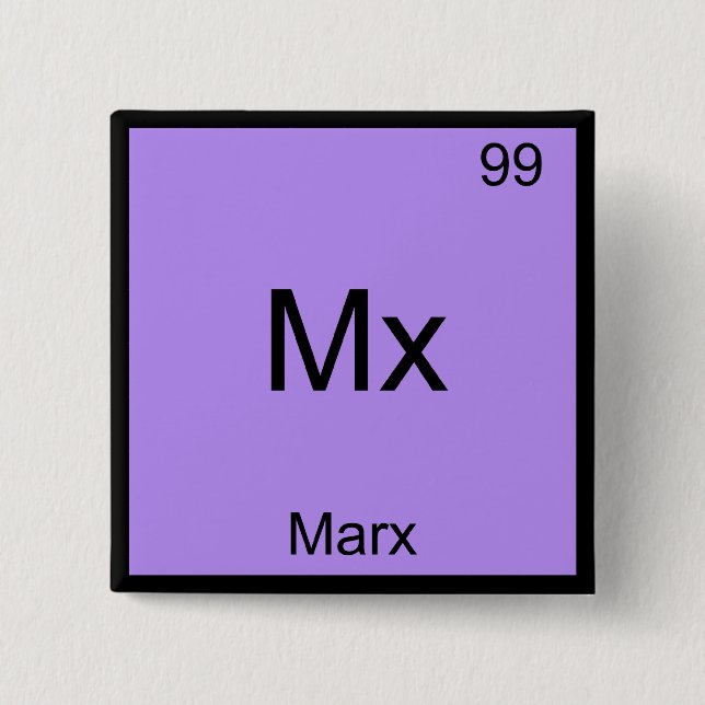 Bóton Quadrado 5.08cm Mx - Marx Funny Element Chemistry Symbol T-Shirt (Frente)