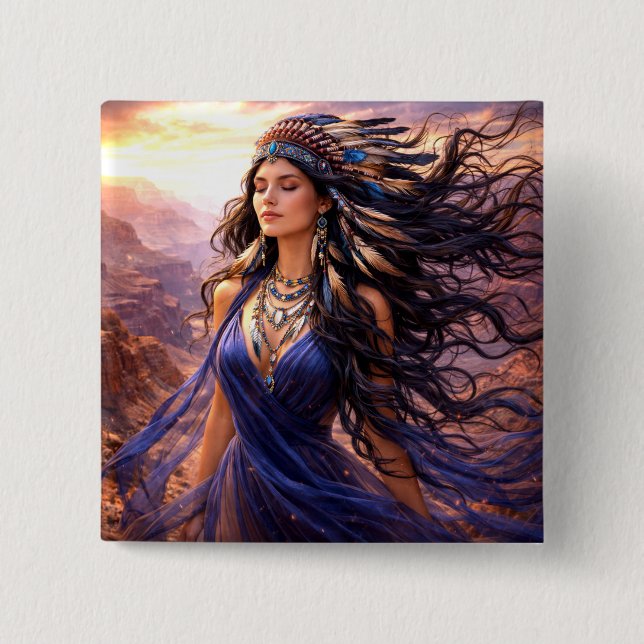 Bóton Quadrado 5.08cm Mystik Woman Anstecker – Galaktisch schön (Frente)