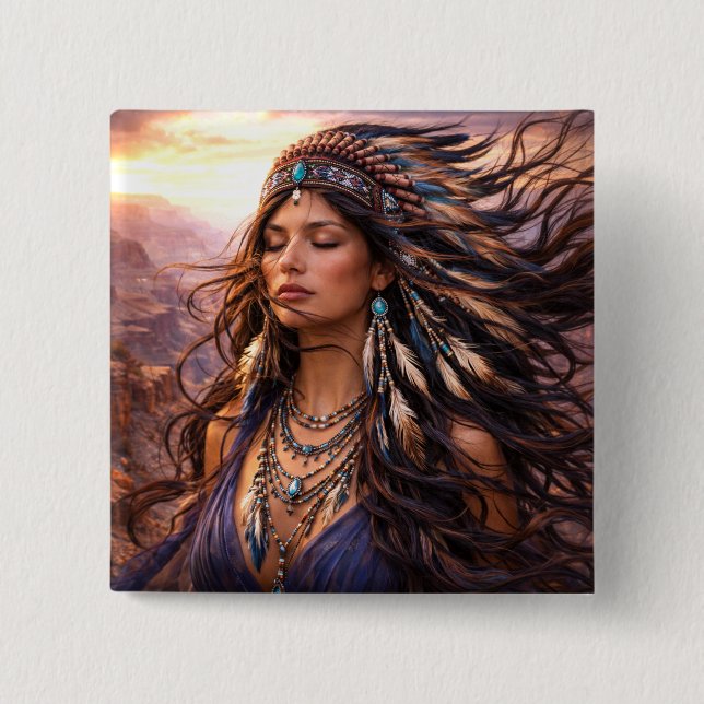 Bóton Quadrado 5.08cm Mystik Woman Anstecker – Galaktisch schön (Frente)