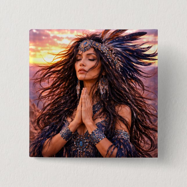 Bóton Quadrado 5.08cm Mystik Woman Anstecker – Galaktisch schön (Frente)