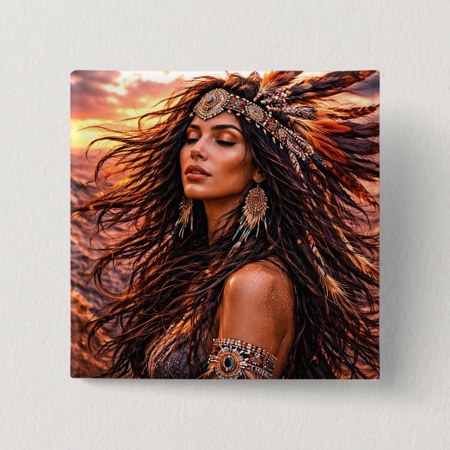 Bóton Quadrado 5.08cm Mystik Woman Anstecker – Galaktisch schön (Frente)