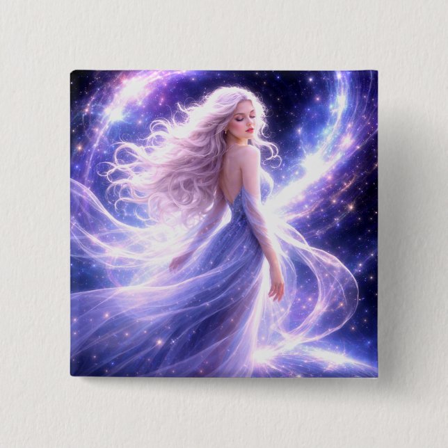Bóton Quadrado 5.08cm Mystik Woman Anstecker – Galaktisch schön (Frente)