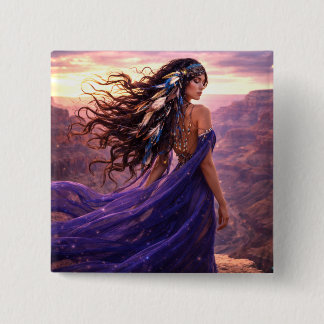 Bóton Quadrado 5.08cm Mystik Woman Anstecker – Galaktisch schön