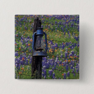 Bóton Quadrado 5.08cm N.A., EUA, Texas, Llano, Lanterna Azul e