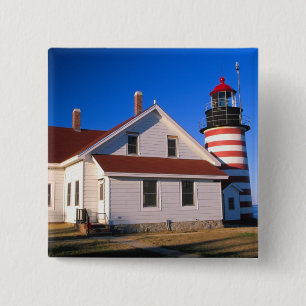 Bóton Quadrado 5.08cm NA, EUA, Maine.  Farol de West Quoddy perto