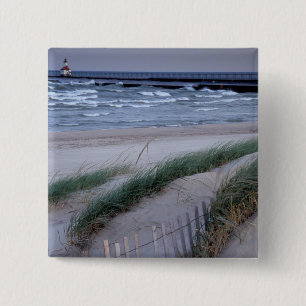 Bóton Quadrado 5.08cm NA, EUA, Michigan, Berrien County, Rua.