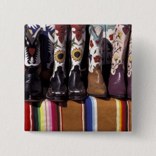 Bóton Quadrado 5.08cm NA, EUA, New mexico, Santa Fé. Botas de vaqueiro