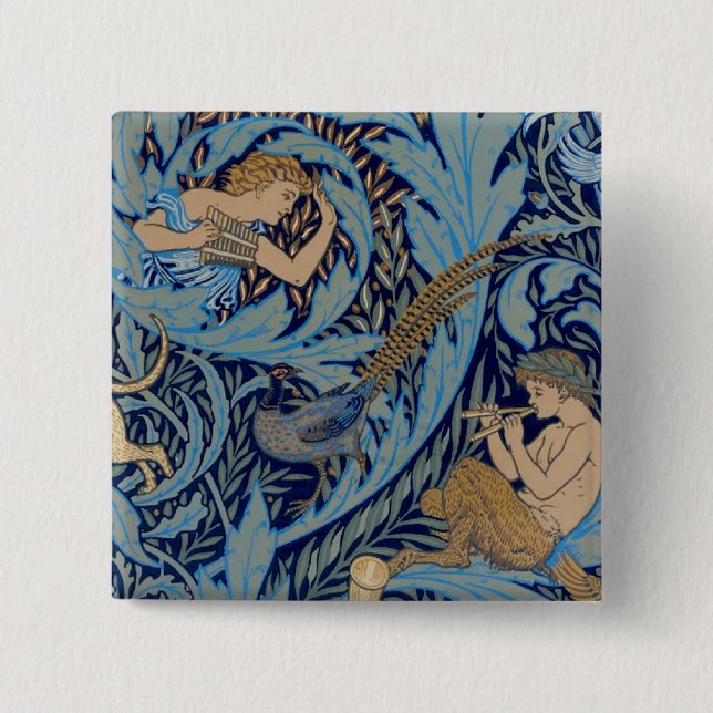 Bóton Quadrado 5.08cm Na floresta (Frente)