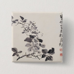 Bóton Quadrado 5.08cm Na imitação do ½ do ¿ de Xu Weiï s floresce N