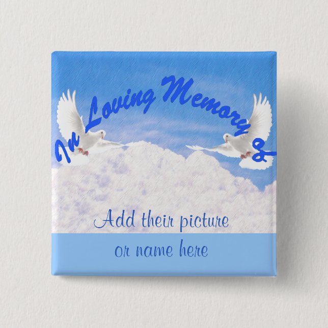 Bóton Quadrado 5.08cm Na memória de.._Button (Frente)