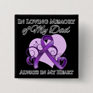 Bóton Quadrado 5.08cm Na memória do meu Pai - Câncer de pâncreas