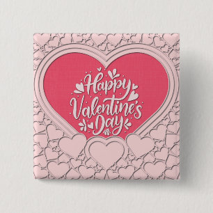 Bóton Quadrado 5.08cm Na moda Elegante cor-de-rosa