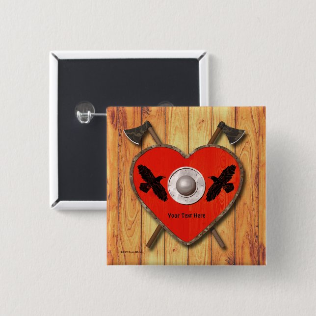 Bóton Quadrado 5.08cm Namorados de Viking - Raven (Frente & Verso)