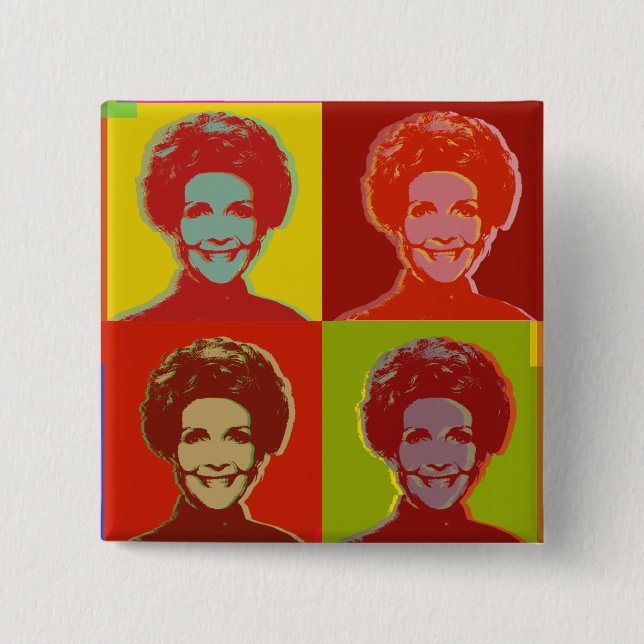 Bóton Quadrado 5.08cm nancy Reagan (Frente)
