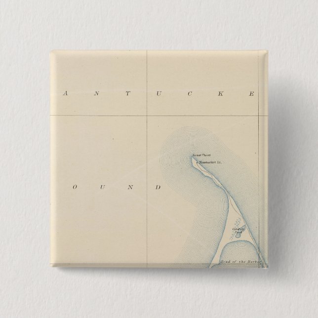 Bóton Quadrado 5.08cm Nantucket, Massachusetts (Frente)