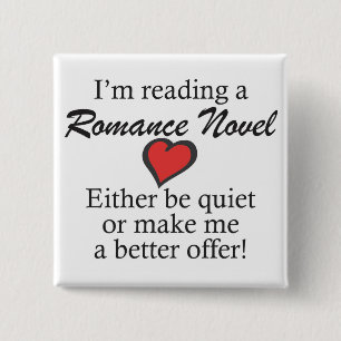 Bóton Quadrado 5.08cm "Não me perturbe, mim estão lendo" o botão