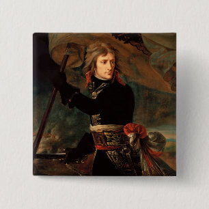 Bóton Quadrado 5.08cm Napoleão Bonaparte na Ponte em Batalha de Arcole