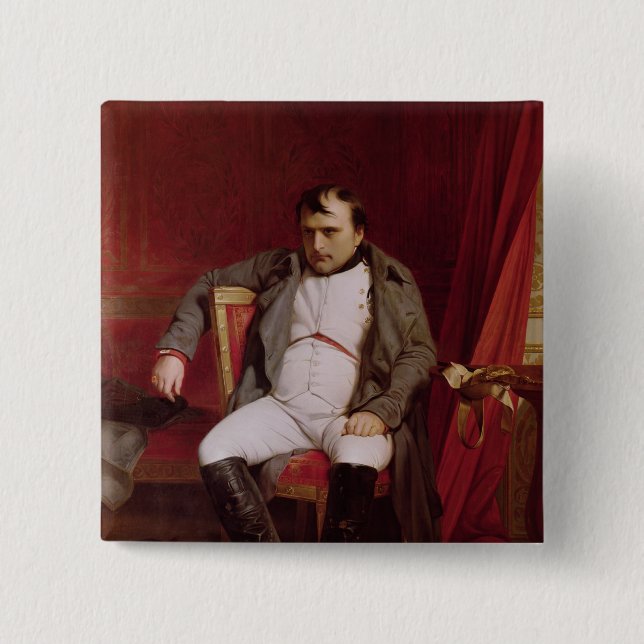 Bóton Quadrado 5.08cm Napoleon após sua abdicação (Frente)