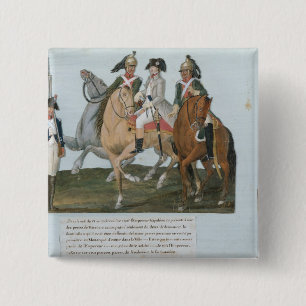 Bóton Quadrado 5.08cm Napoleon Bonaparte e a sentinela de Varsovian