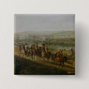 Bóton Quadrado 5.08cm Napoleon Bonaparte que visita o acampamento em