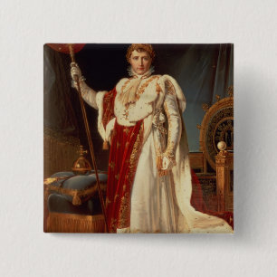 Bóton Quadrado 5.08cm Napoleon nas vestes da coroação, c.1804