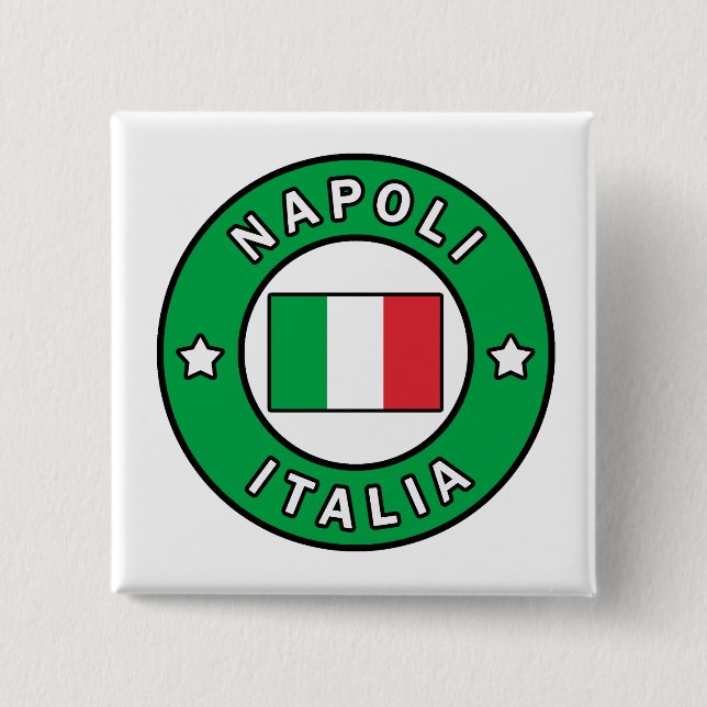 Bóton Quadrado 5.08cm Napoli Itália (Frente)