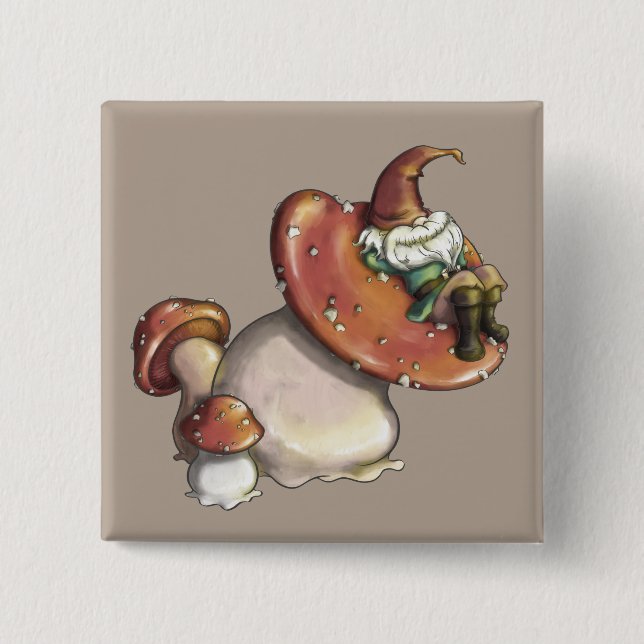 Bóton Quadrado 5.08cm Napping Gnomo (Frente)