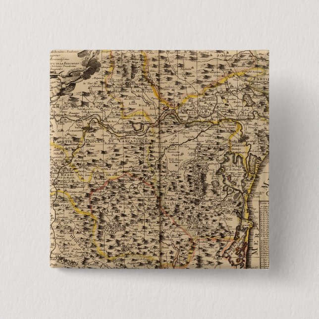 Bóton Quadrado 5.08cm Narbonne França (Frente)