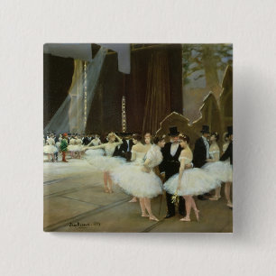 Bóton Quadrado 5.08cm Nas asas no teatro da ópera, 1889