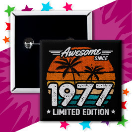 Bóton Quadrado 5.08cm Nascer 1977 Edição Limitada Edição Retroativa Desd