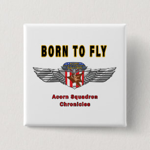 Bóton Quadrado 5.08cm Nascer Para Voar - Esquadrão Acorn Insignia