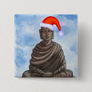 Bóton Quadrado 5.08cm Natal Buddha!