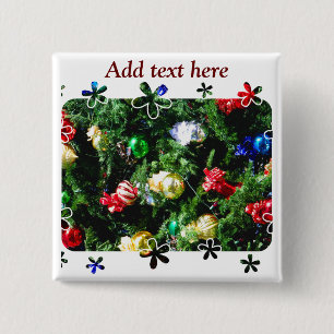 Bóton Quadrado 5.08cm Natal Greetings_