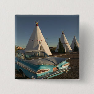 Bóton Quadrado 5.08cm Nativo americano, EUA, Arizona, Holbrook Route 66,