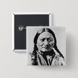 Bóton Quadrado 5.08cm Nativo Americano: Lakota Touro Sentado Forte Bufor