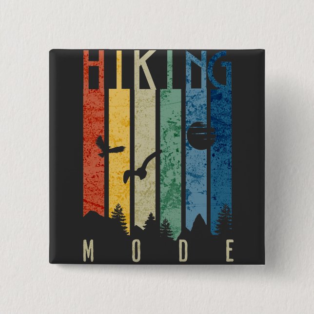 Bóton Quadrado 5.08cm Natureza do modo de caminhada ao ar livre Acampame (Frente)