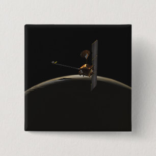 Bóton Quadrado 5.08cm Nave espacial da odisseia de Marte sobre o nascer