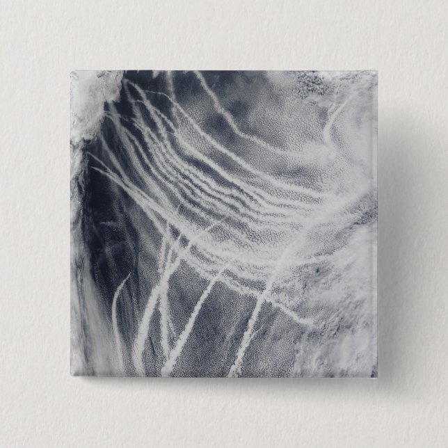 Bóton Quadrado 5.08cm Navio atravessa o oceano Pacífico norte (Frente)