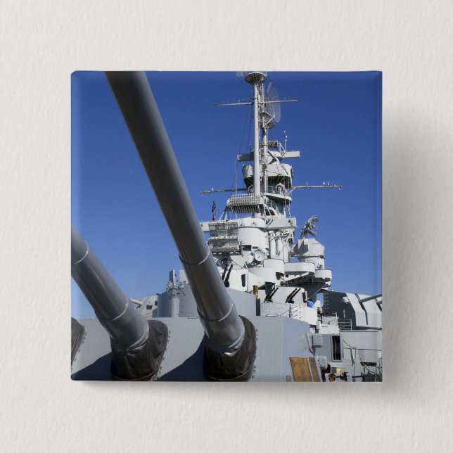 Bóton Quadrado 5.08cm Navio de guerra de USS Alabama no memorial da (Frente)