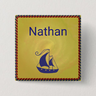 Bóton Quadrado 5.08cm Navio de navigação personalizado com quadro da