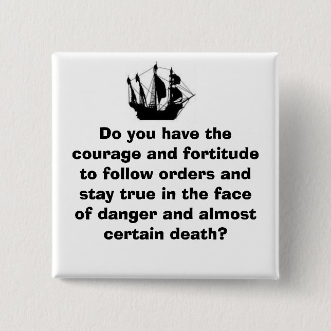 Bóton Quadrado 5.08cm Navio de pirata (Frente)