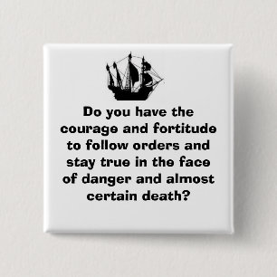 Bóton Quadrado 5.08cm Navio de pirata