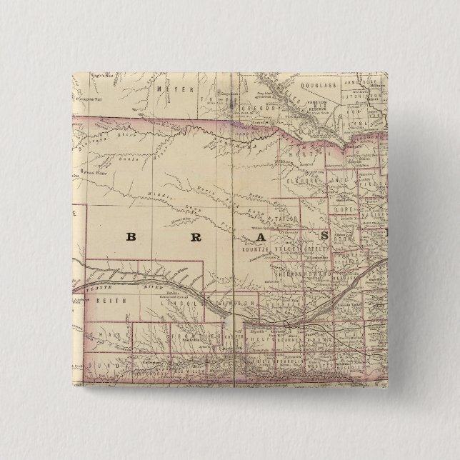 Bóton Quadrado 5.08cm Nebraska 5 (Frente)