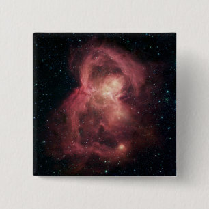 Bóton Quadrado 5.08cm Nebulosa da Borboleta Espacial